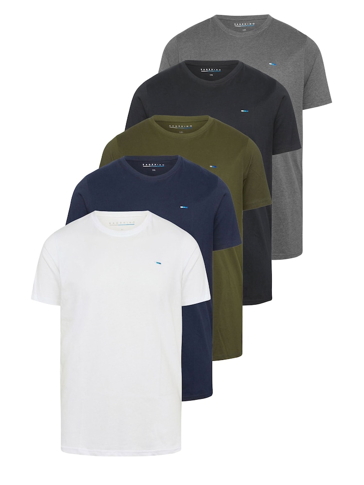 BadRhino Big & Tall Black 100% Cotton T-Shirts 5 Pack - Image 2 of 6