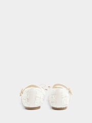 River Island Cream Girls Boucle Ballerinas - Image 3 of 5