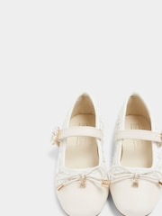 River Island Cream Girls Boucle Ballerinas - Image 4 of 5