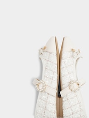 River Island Cream Girls Boucle Ballerinas - Image 5 of 5