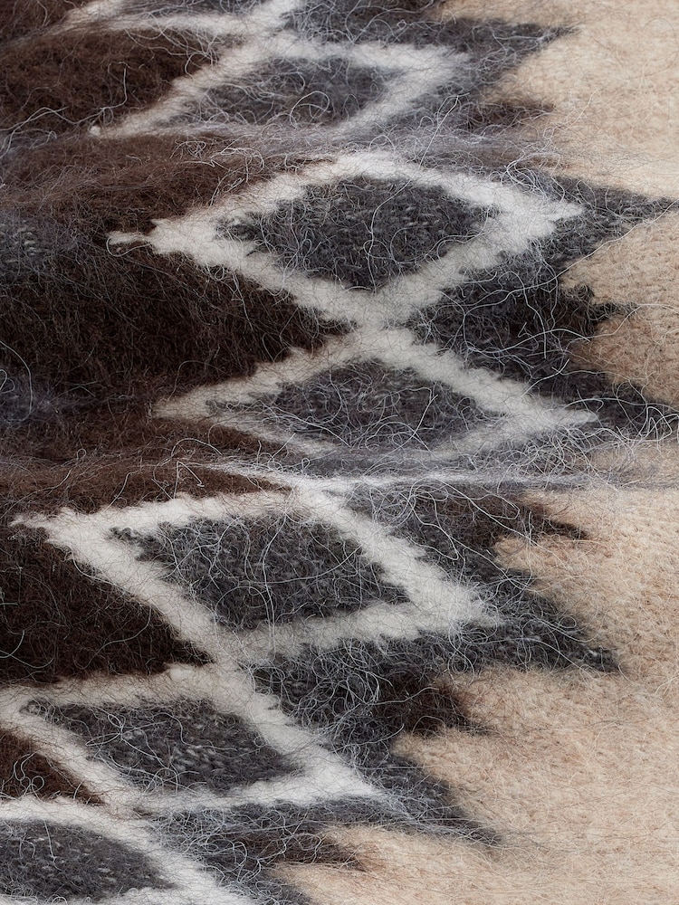Brown Neutral Soft Touch Fairisle Pattern Knitted Jumper - Image 4 of 4