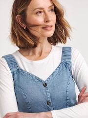 JD Williams Blue Tencel Pinafore Dress - Image 4 of 4