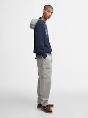 Barbour® Navy Skipton Relaxed Fit Varsity Logo 100% Cotton Sweatshirt - Image 2 of 6