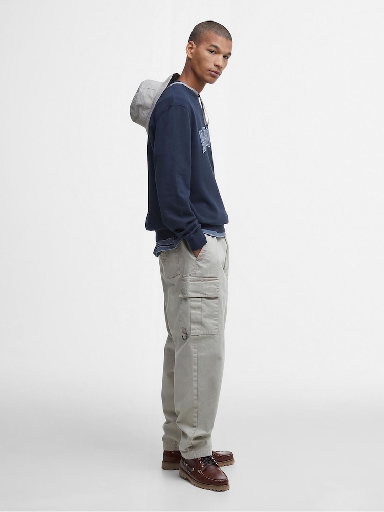 Barbour® Navy Skipton Relaxed Fit Varsity Logo 100% Cotton Sweatshirt - Image 2 of 6