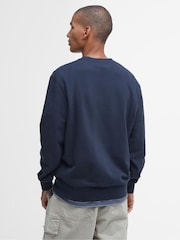 Barbour® Navy Skipton Relaxed Fit Varsity Logo 100% Cotton Sweatshirt - Image 3 of 6