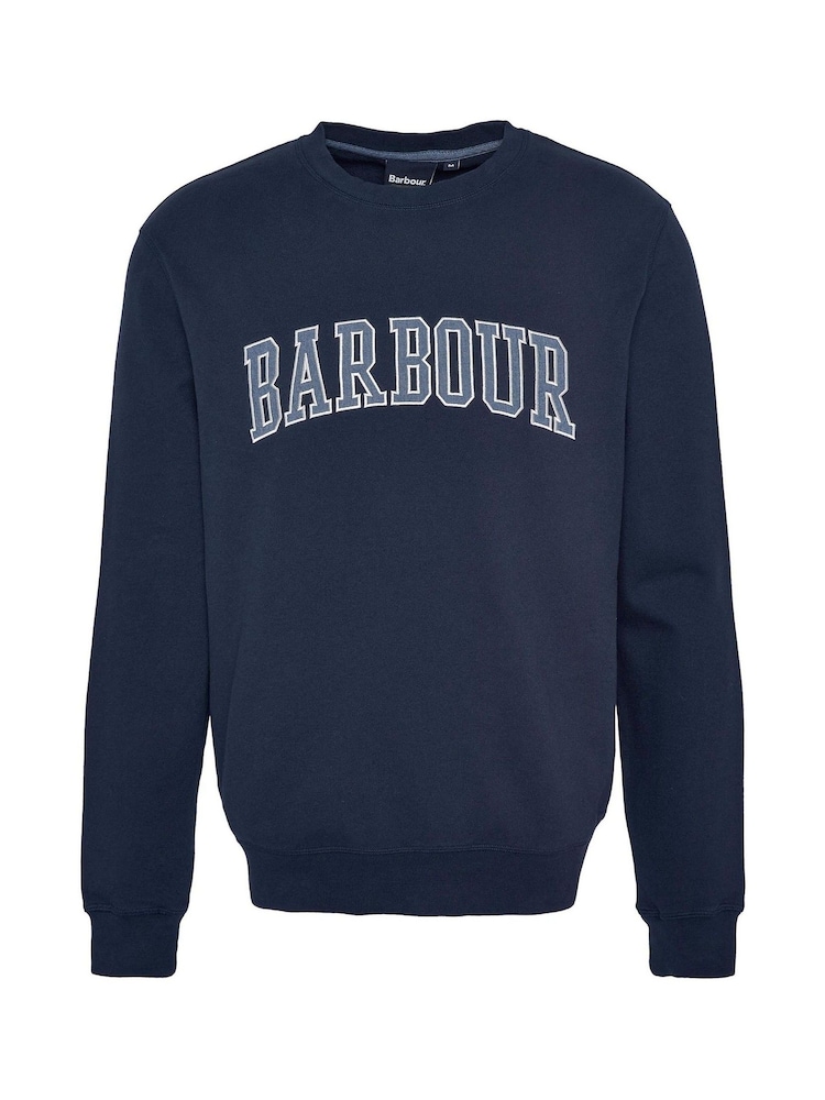 Barbour® Navy Skipton Relaxed Fit Varsity Logo 100% Cotton Sweatshirt - Image 6 of 6