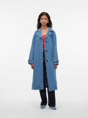 VERO MODA Blue Denim Trench Coat - Image 1 of 6