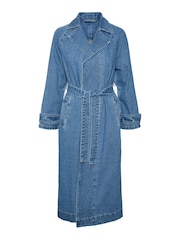 VERO MODA Blue Denim Trench Coat - Image 6 of 6