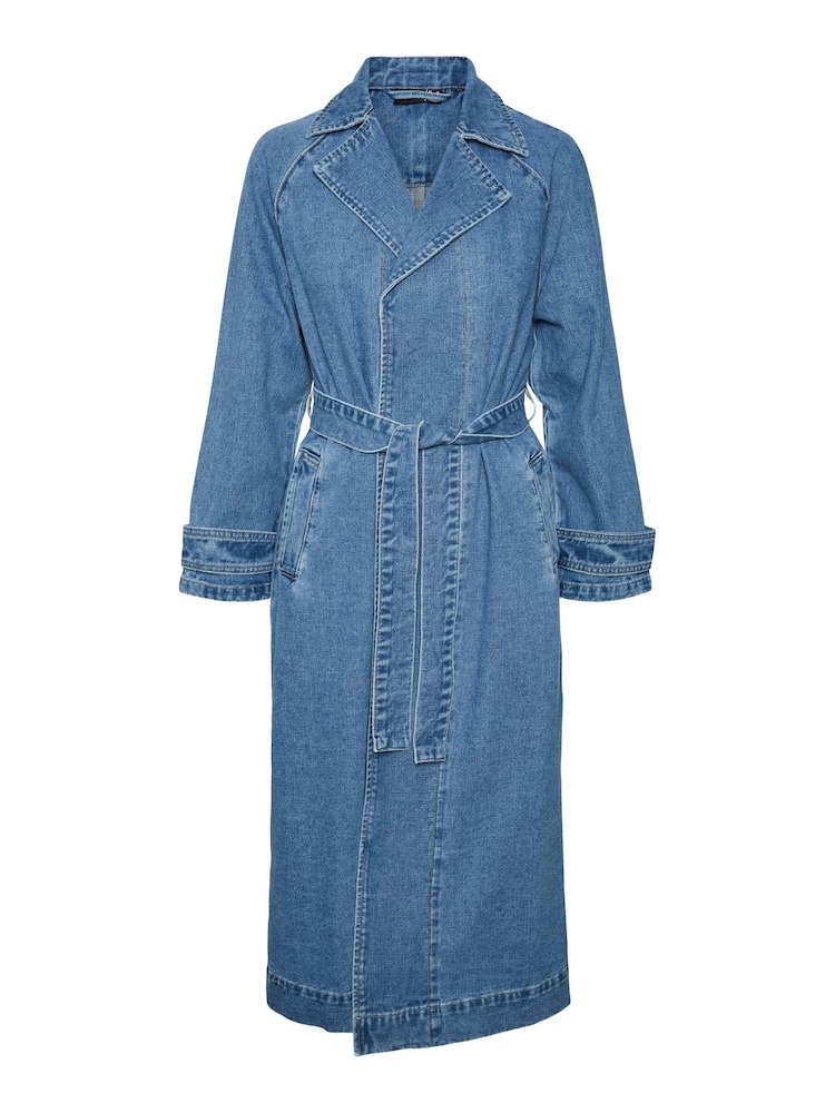 VERO MODA Blue Denim Trench Coat - Image 6 of 6