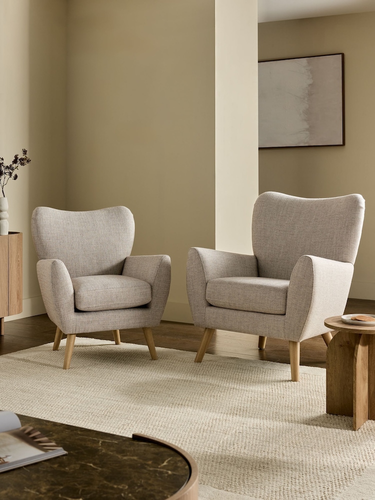 Oslo Faux Fur Light Natural Wilson Highback Large Armchair - Image 12 of 12