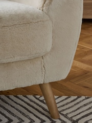 Oslo Faux Fur Light Natural Wilson II Highback Grande Armchair - Image 2 of 9