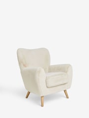 Oslo Faux Fur Light Natural Wilson II Highback Grande Armchair - Image 6 of 9