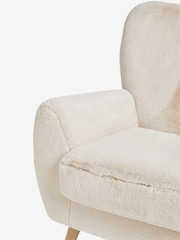 Oslo Faux Fur Light Natural Wilson II Highback Grande Armchair - Image 8 of 9