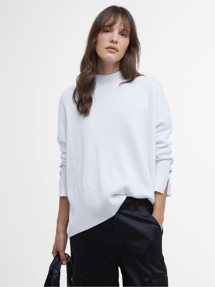 Barbour® International Jade Knitted 100% Cotton Jumper - Image 1 of 7