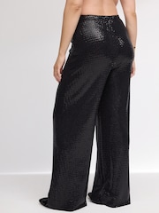 Black Maternity Sparkle Wide Leg Trousers - Image 3 of 8