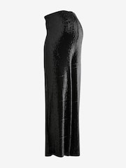 Black Maternity Sparkle Wide Leg Trousers - Image 6 of 8