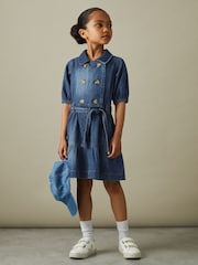 Vestido vaquero con cinturón y mangas abullonadas Marina de Reiss - Imagen 2 de 4