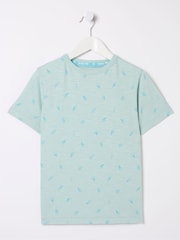 FatFace Judes Green All-Over Print T-Shirt - Image 6 of 6