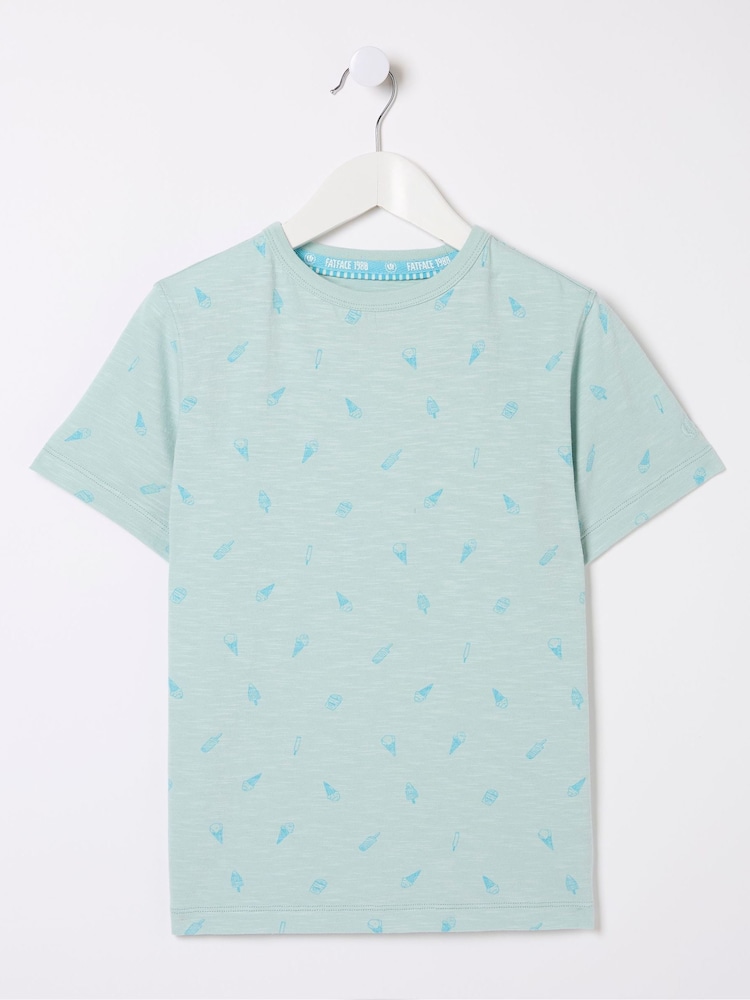 FatFace Judes Green All-Over Print T-Shirt - Image 6 of 6