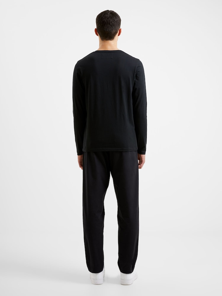 French Connection Black Everforth Long Sleeve 100% Cotton T-Shirt - Image 2 of 3