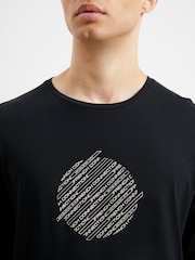 French Connection Black Everforth Long Sleeve 100% Cotton T-Shirt - Image 3 of 3
