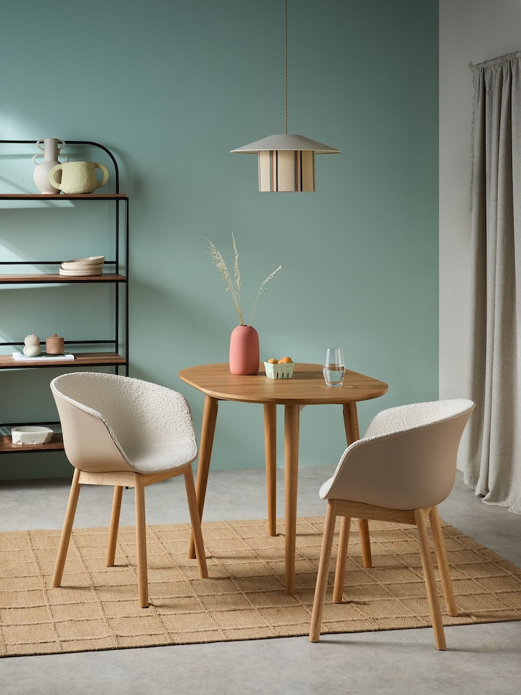MADE.COM White and Boucle Helle Dining Chair - Image 1 of 4