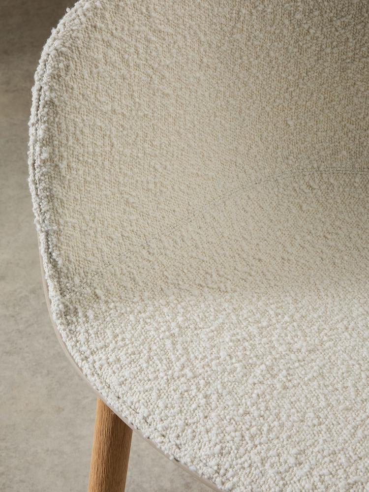 MADE.COM White and Boucle Helle Dining Chair - Image 4 of 4
