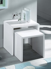Julian Bowen White Manhattan Nest Of 2 Tables - Image 1 of 3