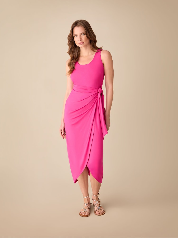 Ro&Zo Pink Petite Petite Jersey Tie Waist Dress - Image 1 of 4