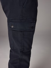 Navy Blue Motionflex Stretch Cargo Trousers - Image 5 of 9