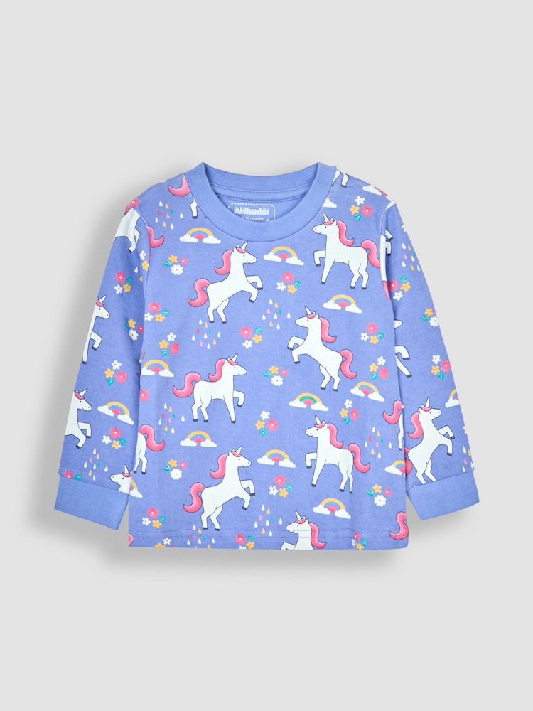 JoJo Maman Bébé Lilac Unicorn Glow In the Dark Pyjamas - Image 2 of 5
