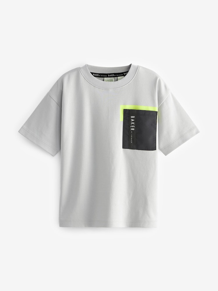 Baker by Ted Baker Grey 100% Cotton Pocket T-Shirt - Image 1 of 4