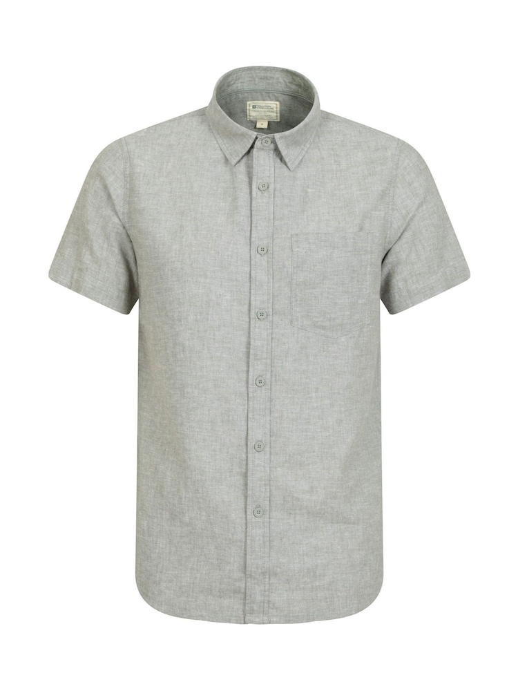 Mountain Warehouse Green Lowe Mens Cotton-Linen Shirt - Image 1 of 3