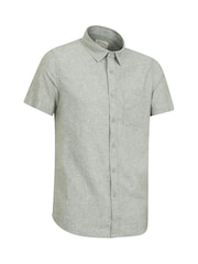 Mountain Warehouse Green Lowe Mens Cotton-Linen Shirt - Image 2 of 3