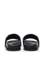 Moda in Pelle Ocarina Glitz Trim Woven Black Mules - Image 3 of 4