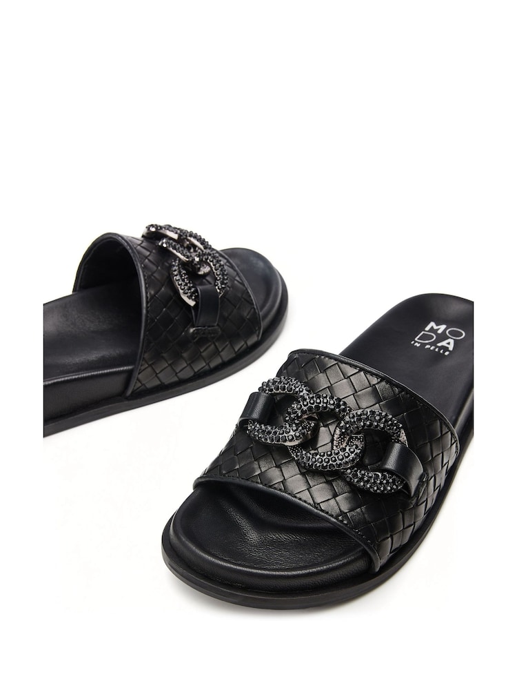 Moda in Pelle Ocarina Glitz Trim Woven Mules - Image 4 of 4 Moda in Pelle Ocarina Glitz Trim Woven Mules - Image 4 of 4