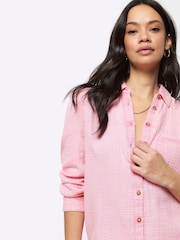 River Island Pink Linen Feel Shirt - Image 3 of 4