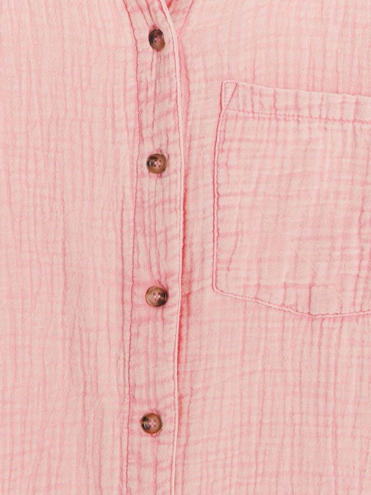 River Island Pink Linen Feel Shirt - Image 4 of 4