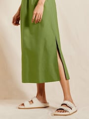 Albaray Green Elastic Waist V-Neck Dress - Image 4 of 5