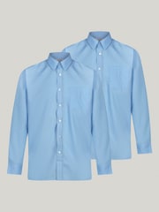 Trutex Albastru Regular Fit Mânecă Lungă 2 Pachet Cămăși școlare - Image 1 of 7
