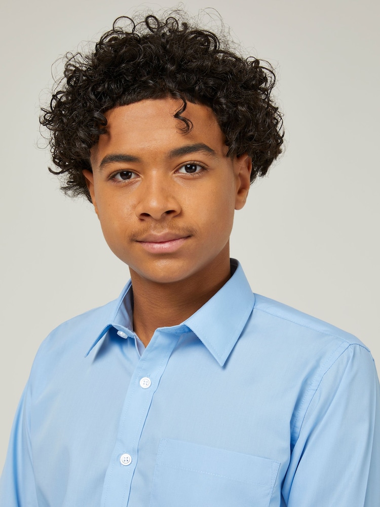 Trutex Blue Regular Fit Long Sleeve 2 Pack School Shirts - Image 7 of 7 Trutex Blue Regular Fit Long Sleeve 2 Pack School Shirts - Image 7 of 7