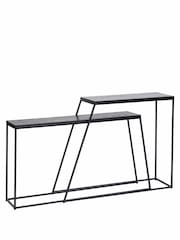 Pacific Black Ash Veneer and Metal Console Table - Image 1 of 5