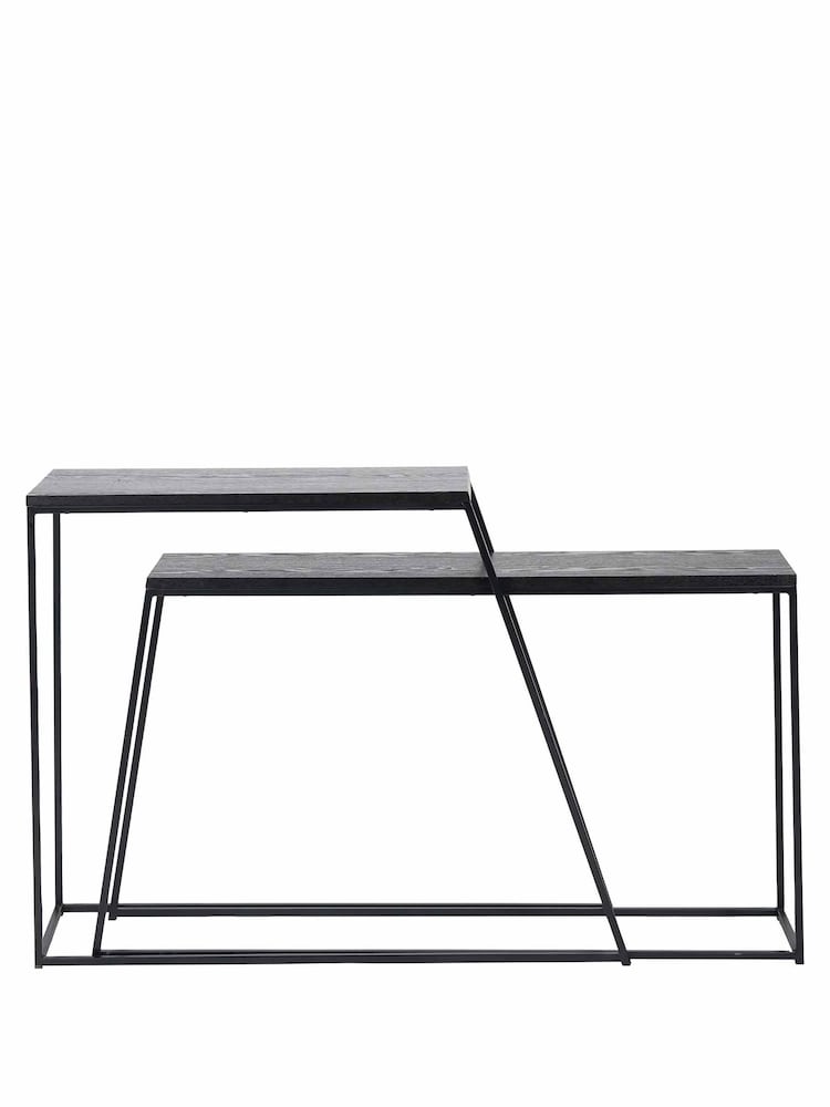 Pacific Black Ash Veneer and Metal Console Table - Image 2 of 5