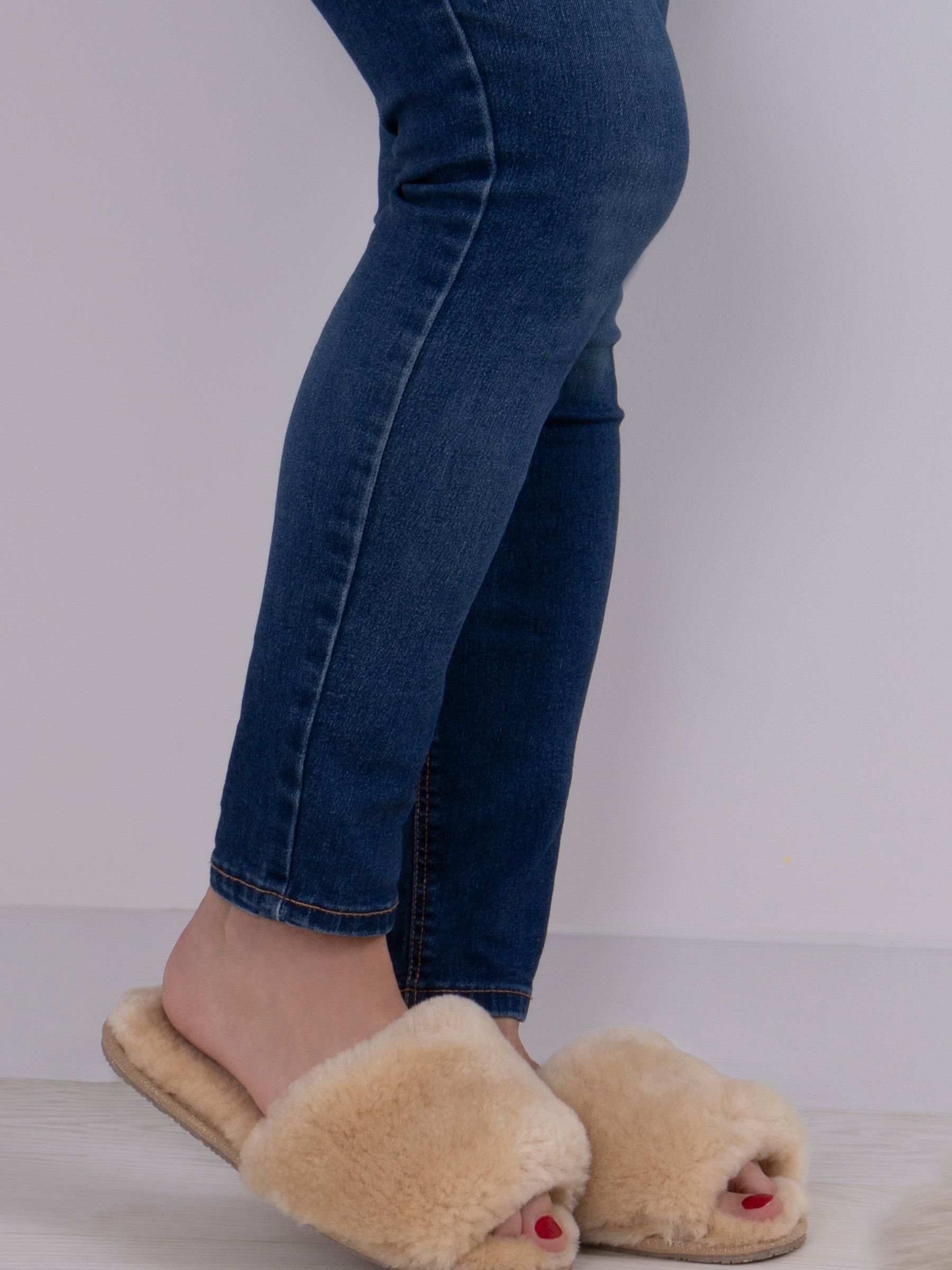 Fur Slippers Asos Design Nola Premium Sheepskin Slippers In Beige