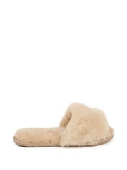 Just Sheepskin Brown Ladies Lily Slider Slippers - Image 2 of 5