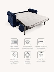 Jay-Be Luxe Velvet Royal Blue Chesterfield 3 Seater Sofa Bed - Image 3 of 6