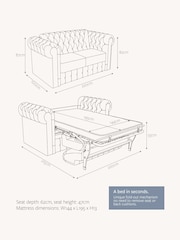Jay-Be Luxe Velvet Royal Blue Chesterfield 3 Seater Sofa Bed - Image 6 of 6