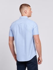 U.S. Polo Assn. Blue Light Mens Short Sleeve Oxford 100% Cotton Shirt - Image 4 of 6