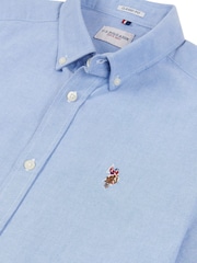 U.S. Polo Assn. Blue Light Mens Short Sleeve Oxford 100% Cotton Shirt - Image 6 of 6