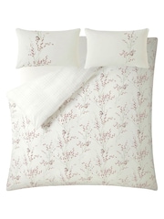 Laura Ashley Red Brushed Cotton Christmas Pussy Willow 100% Cotton Duvet Cover & Pillowcase Set - Image 4 of 6